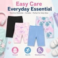 thumbnail image 7 of Girls 4 Pack Bike Shorts Stretchy, Soft High Waist Athletic Shorts for Kids with Fun Prints Colors Ideal for Dance, Play, Biking, or Everyday Wear (Sizes 4-14), 7 of 7