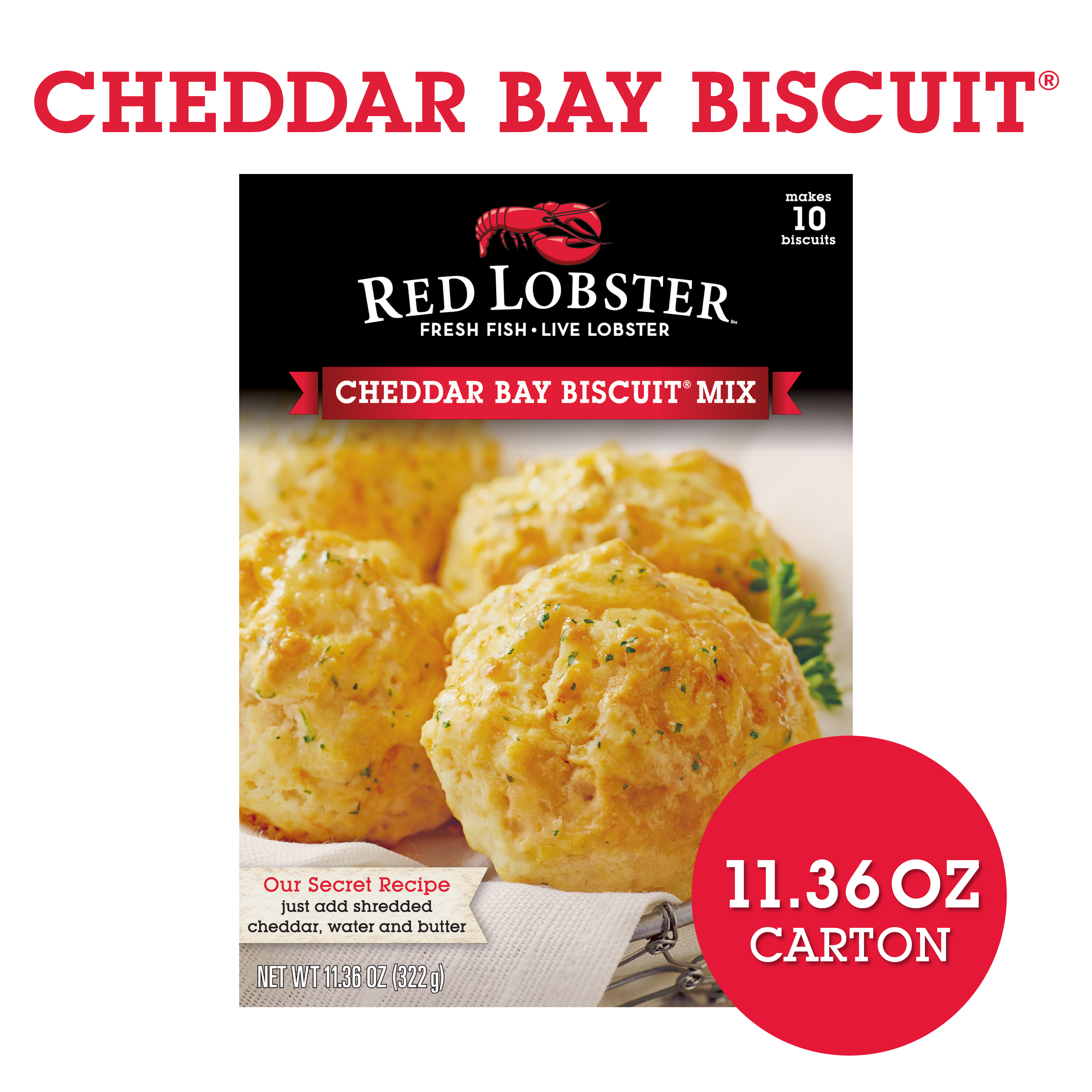 Red Lobster Cheddar Bay Biscuit Mix, Makes 10 Biscuits, 11.36 oz Box - image 2 of 10