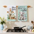 thumbnail image 2 of Lamb Easter Kitchen Towels Set of 2 Dish Towels for Kitchen,18x26 Inch Green Buffalo Plaid Easter Decor Sheep Spring Decoration, 2 of 3