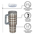 thumbnail image 4 of Green and Red Christmas Plaid Pattern Tumbler with Handle and Lid,40oz Double Wall Vacuum Insulated Tumbler,Cups Gift for Women and Men, 4 of 7