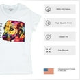 thumbnail image 4 of Tee Hunt Colorful Pit Bull T-Shirt Dog Wags Its Tail with Its Heart Women's T-Shirt Tee, White, 3X-Large, 4 of 5