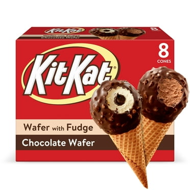Kit Kat Frozen Dairy Dessert Cones, Wafer with Fudge and Chocolate Wafer, 8 Count