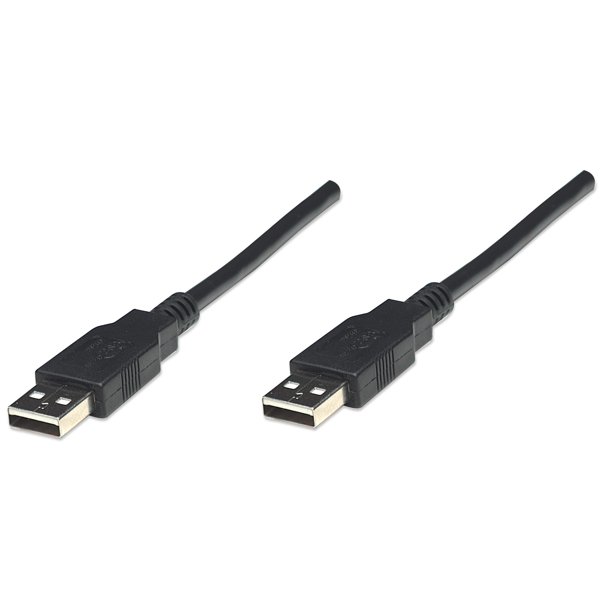 Manhattan HiSpeed USB A Device Cable USBA Male to USBA Male 480 Mbps 6 ft. Black