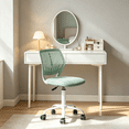 thumbnail image 3 of Homy Casa Kids Desk Chair, Adjustable Armless Swivel Study Chair with Wheels, Sage Green, 3 of 10