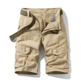 thumbnail image 2 of Pantalones cortos cargo para hombre, pantalones cortos con botones y cremallera para hombre, ropa de trabajo, elegantes pantalones cortos casuales de algodón, nuevos en Harajuku sueltos, 2 of 5