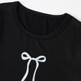 thumbnail image 5 of Amidoa Girls Summer Dresses Short Sleeve Bowknot A-Line Dresses Kids Casual Cotton Print Sundress Black Size 2T, 5 of 9