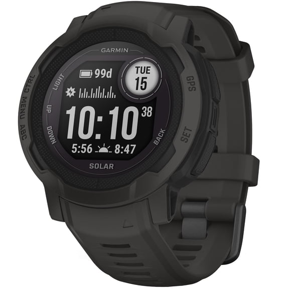 Garmin Instinct 2 Solar, GPS Outdoor Watch, Solar Charging Capabilities, Multi-GNSS Support, Traceback Routing, Graphite