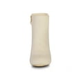 thumbnail image 2 of Unique Bargains Women's Round Toe Block Heel Zipper Ankle Boots Beige US 6, 2 of 7