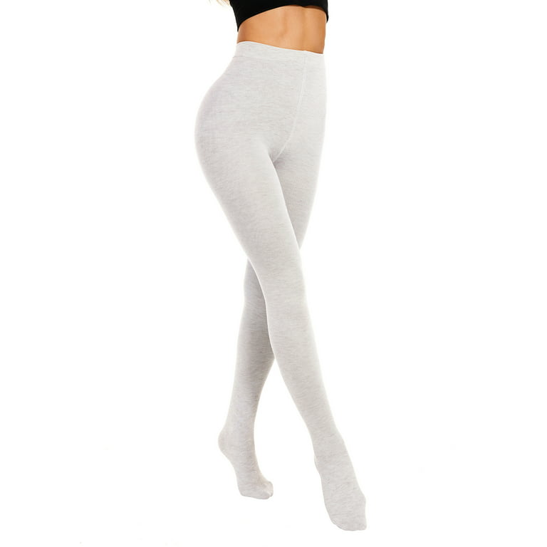 Zando Womens Tights Warm Fleece Pantyhose for Women Fleece Lined Tights  Opaque Control Top Panty Hose Women's Warm Tights Oatmeal White