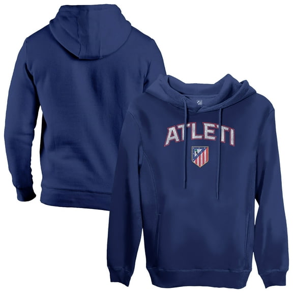 Men's 1863FC  Navy Atletico de Madrid Athletic Wordmark Fleece Pullover Hoodie