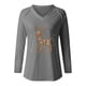 thumbnail image 4 of Tops de Mujer Camisas de Manga Larga Otoño Moda Causal Cuello en V Blusa Estampada Camiseta Otoño Odeerbi ODB148698, 4 of 5