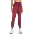 thumbnail image 3 of Dark Red Gradient High Waisted Leggings for Women Regular & Plus - No See Through Tummy Control Cycling Workout Yoga Pants without Pockets L, 3 of 6