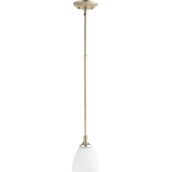 Quorum Lighting Enclave 1-Light Mini Pendant, Aged Silver Leaf, 5.5W x 7H, Stem Hanging, Dry Rated