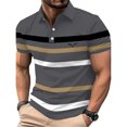 thumbnail image 2 of Afdoent Mens Polo Shirts Men's Summer Lapel Short Sleeve Shirt Color Block Fashion Casual Business Large Sized Breathable Polo Shirts For Men Fashion, 2 of 5