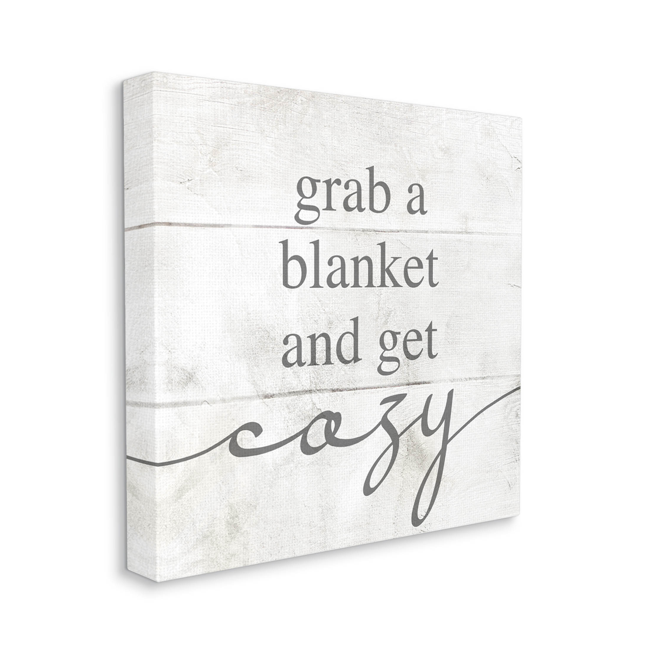 Stupell Industries Grab Blanket Get Cozy Phrase Graphic Art Gallery Wrapped Canvas Print Wall Art, Design by Lil' Rue