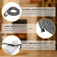 thumbnail image 3 of 3/8" x 157" Wood Stove Gasket Kit, Graphite Fiberglass Round High-Temperature Resistance Seal Rope Replacement with 4pcs Joint Tapes for Stoves Fireplace Door, Black, 3 of 7