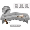 thumbnail image 3 of HDCAXKJ Washable L Shape Sofa Covers Reversible Sectional Couch Covers Corner Sofa Slipcovers Blankets Sofa Cover for Living Room Home Decor,91"x252",Gray, 3 of 10