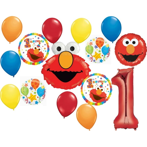 Elmo 1st Birthday Party Supplies Balloon Bouquet Decorations