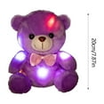 thumbnail image 4 of Taotanxi Light up White Teddy Bear LED Stuffed Animal Soft Nightlight Glow Bear Plush Toy Gifts for Kids Mom Girls Birthday Christmas, 8" (Purple), 4 of 6
