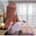 thumbnail image 6 of Bed Canopy for Girls,Princess Round Dome Dreamy Mosquito Net Bedding Girls Room Castle Play Tent Hanging House Decor Reading Nook Canopies (JujubeRed), 6 of 15