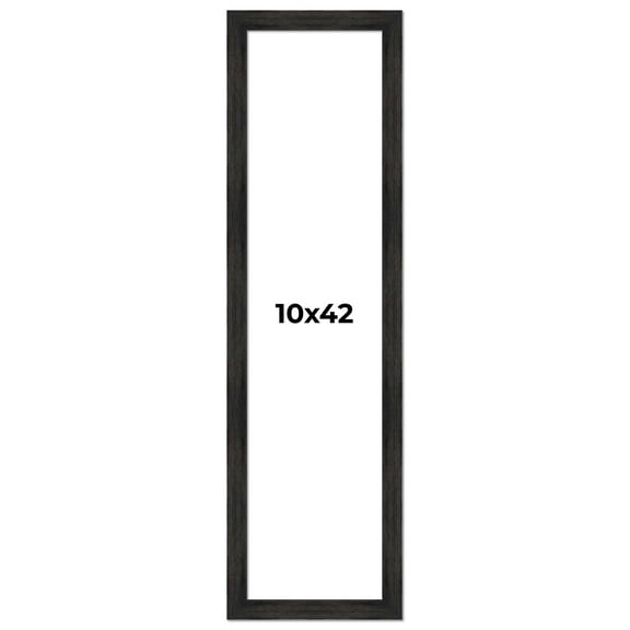 10x42 Frame Black Rustic Barnwood Solid Wood Picture Frame | 1.5 Inch Moulding Width | Includes UV