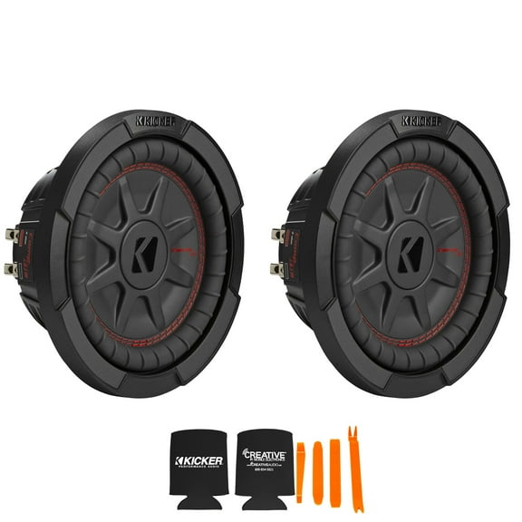 Kicker 8 Inch Comp RT Thin Woofer Includes Two 48CWRT82 Virtual 2 ohm Package