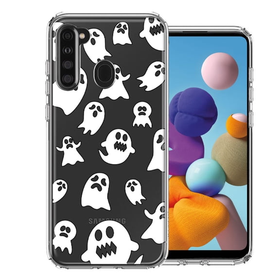 MUNDAZE For Samsung Galaxy A21 Halloween Spooky Ghost Design Double Layer Phone Case Cover