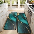 thumbnail image 4 of Kitchen Rugs Sets Of 2,Green and Gold Marble Glitter Waves Pattern Anti Fatigue Kitchen Mat Rugs Non Slip Washable,Decorative Kitchen Floor Mats for Kitchen,Sink,Laundry,17"x47"+17"x47", 4 of 5