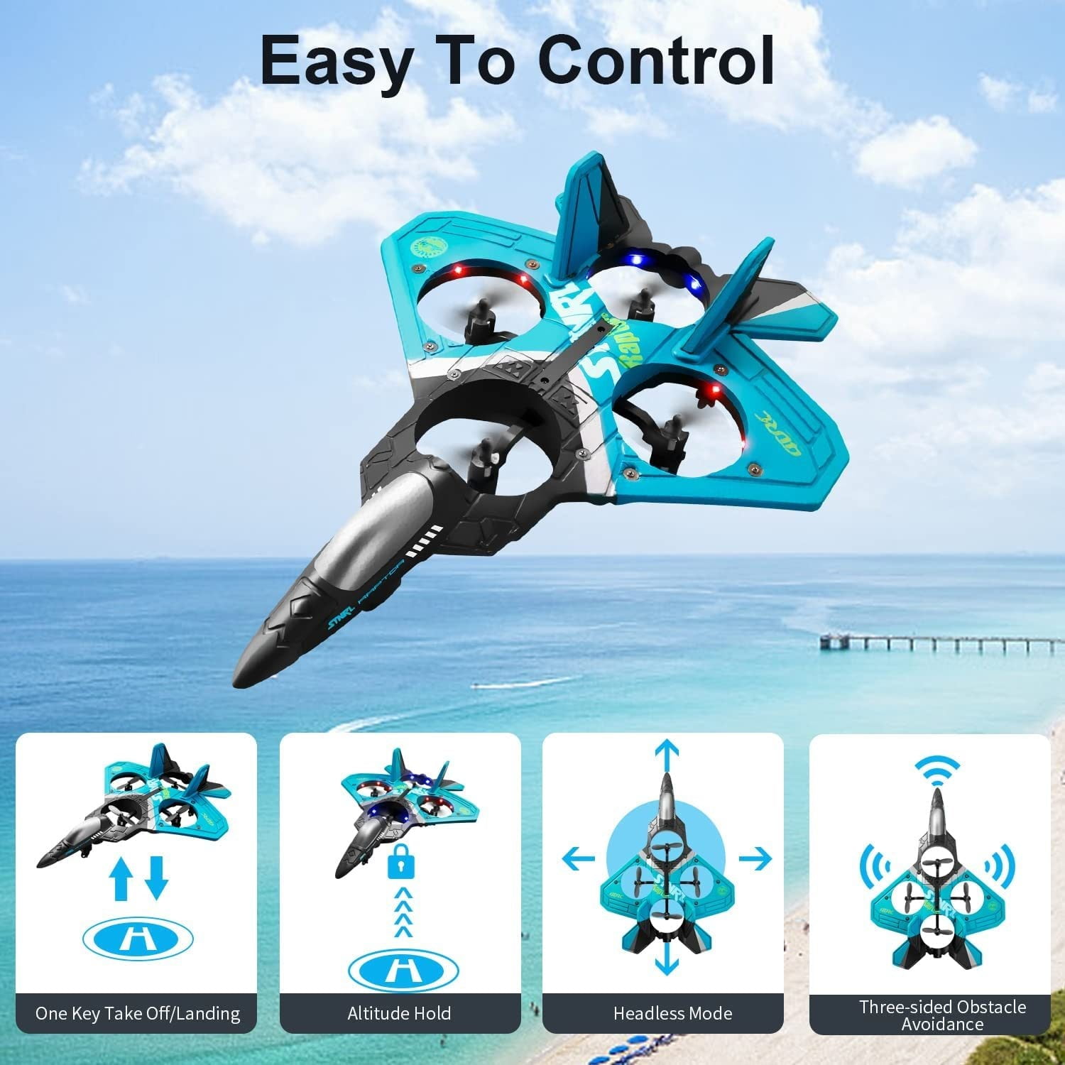 4DRC V17 Remote Control Plane RC Airplanes 2.4GHz 6CH EPP RC Plane 4
