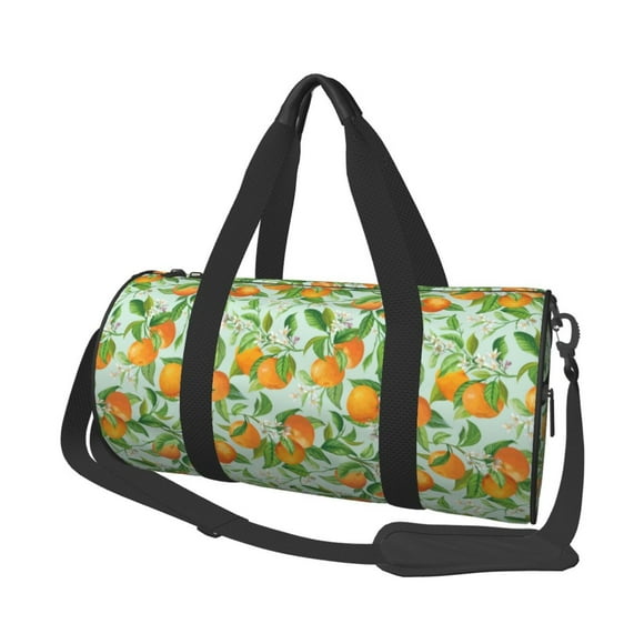 Fotbe Tangerine Bolsa Deportiva de Lona Plegable con Estampado, Bolsa de Gimnasio con Bolsillo Seco/Húmedo, Bolsa de Viaje Ultraligera de Gran Capacidad