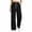 Black, variant on Women's Sweatpants Wide Leg Sweat Pants with Pockets Solid Color Foldover Waistband Drawstring Pants Warm Lounge Pant