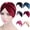 Black, variant on Turban Cap Solid Color Cross Shape Lady Stretchy No Brim Indian Turban Hat for Spring Autumn Winter