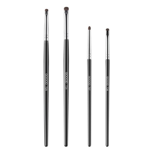MSQ Juego de brochas para ojos de oro rosa, 4 piezas, juego de sombras de ojos, brochas para cejas, brochas de maquillaje, brochas para delineador de ojos, cejas, delineador de ojos, difuminado,