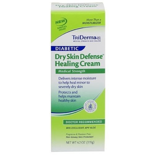 TriDerma Diabetic Dry Skin Defense Healing Cream, Fragrance-Free, 4.2oz