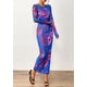 thumbnail image 5 of Vestido PRETTYGARDEN Maxi de Manga Larga Floral Morado Azul Talle M, 5 of 8