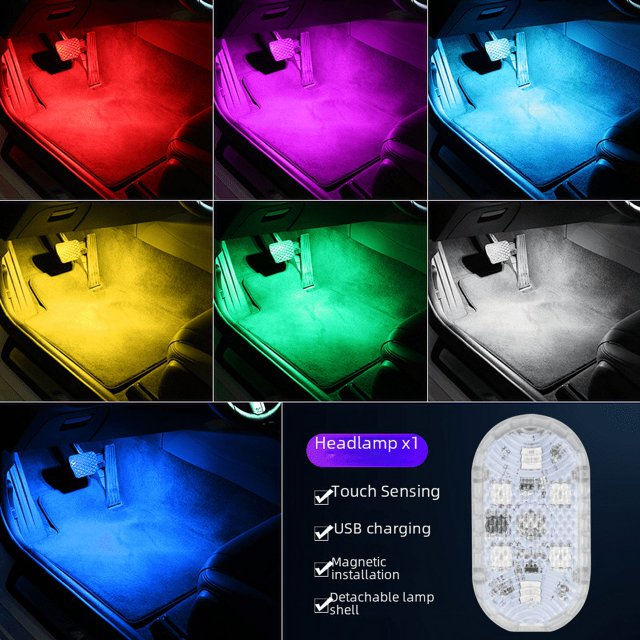 Faro de coche, luz táctil, iluminación de coche, sensor táctil USB, caja trasera de lectura, luz LED modificada, aplicación versátil, fácil instalación