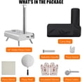 thumbnail image 4 of Outdoor 12-pulgada portable wood pellet pizza oven stainless steel pizza maker grill con pizza stone peel thermometer carry bag y foldable legs-lightweight backyard camping & outdoor use, 4 of 6