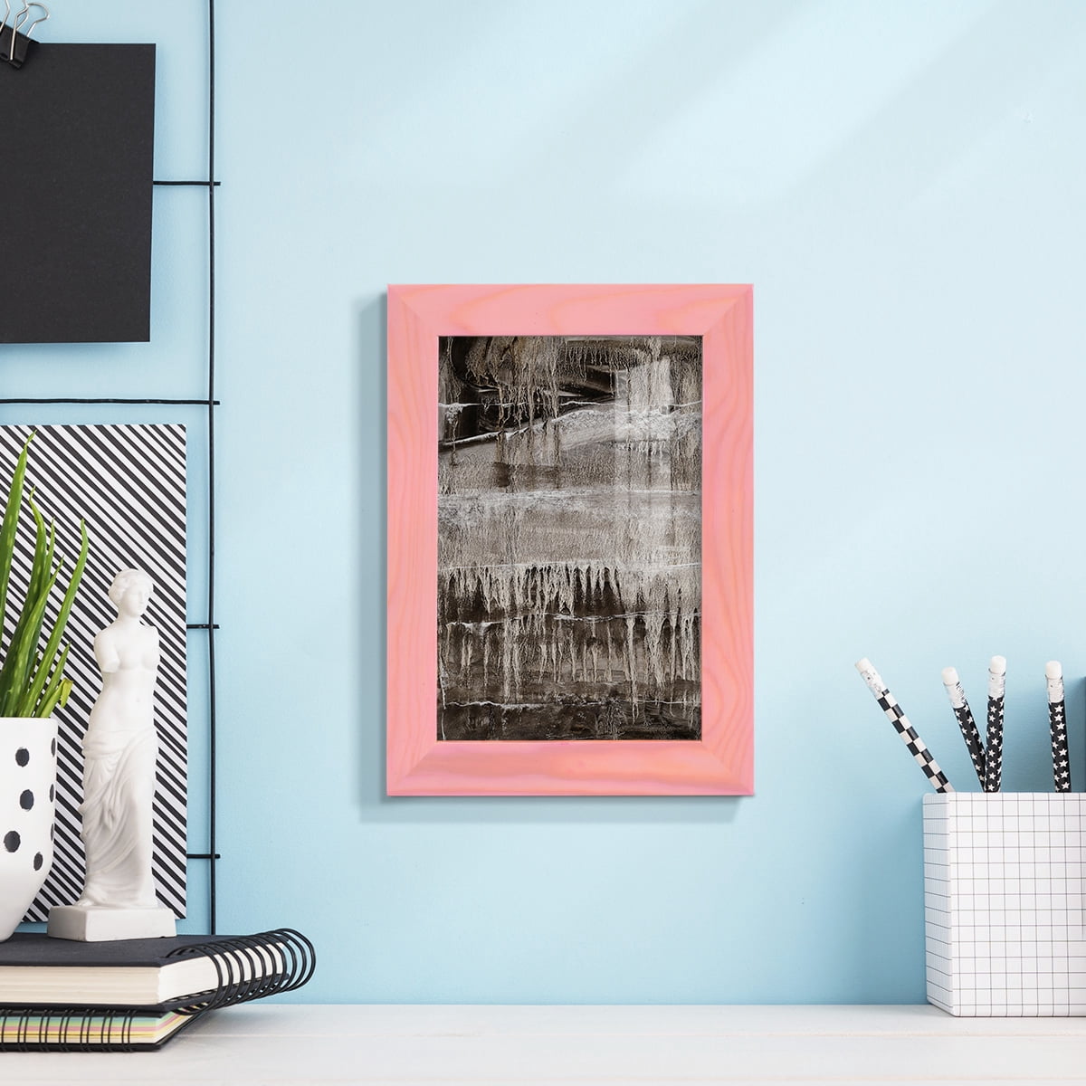 Continuum IV -Framed Print w/glass-Sunset Pink
