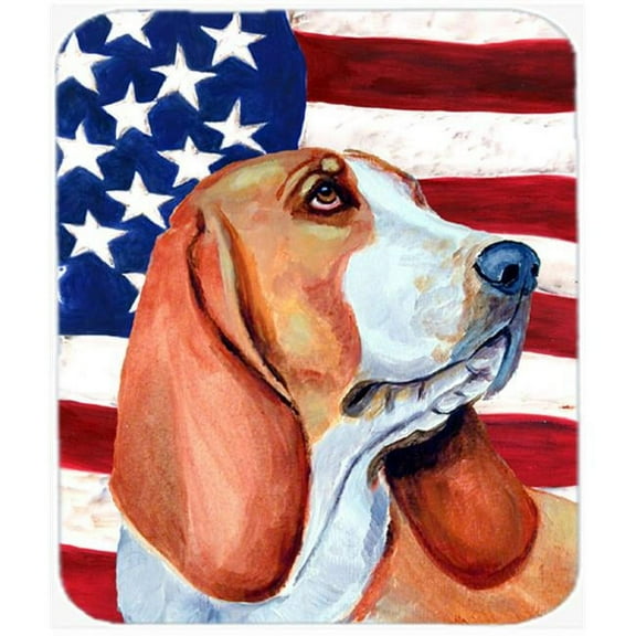 Carolines Treasures Usa American Flag With Basset Hound Mouse Pad