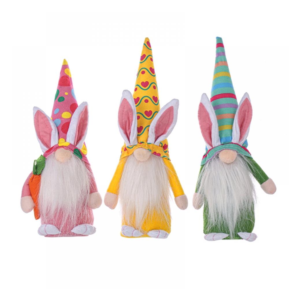 3Pcs Easter Gnome Plush Bunny Gnomes Girls Rabbit Tomte Nordic Swedish ...