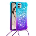 thumbnail image 2 of Funda para iPhone 11 Brillantina Líquida Divertida Reluciente y con Cristales en Movimiento Cuerpo Cruzado con Cordón Ajustable, 2 of 5