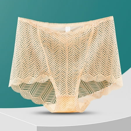 Don t Miss: Women Panties Pack  Ropa Interior de Mujer  Women Solid Color High Waisted Mesh Breathable And Sexy Lace Hollow Underwear Panties SOPATENOR Beige XL