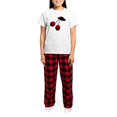 thumbnail image 4 of CafePress - Skull Cherries Women's Light Pajamas - Women's Short Sleeve Print T-Shirt and Pants Light Cotton Pajama Set, 4 of 7