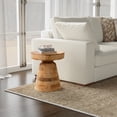 thumbnail image 3 of Simpli Home Robbie 16 inch Wide Solid Mango Wood Boho Contemporary Rustic Accent Table in Natural, 3 of 7