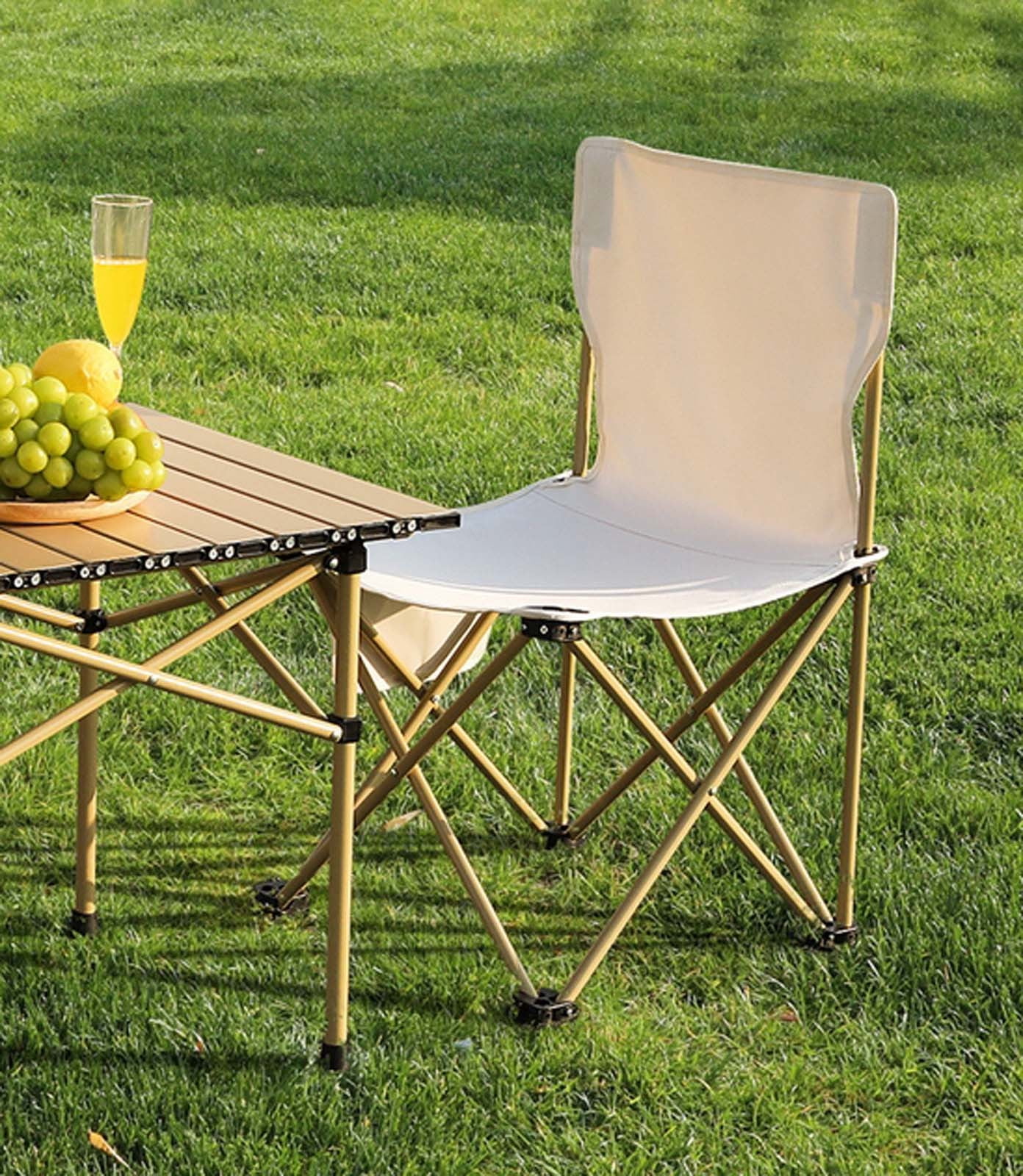 White Outdoor Folding Chair Camping Picnic Portable Backrest