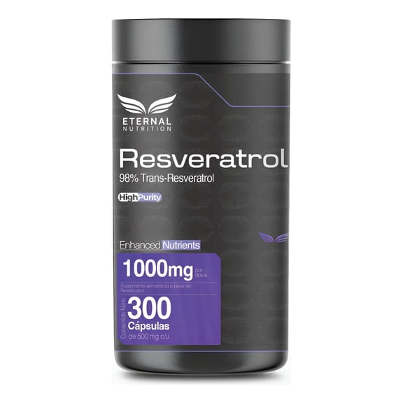 Resveratrol 98% Ultra Pure Eternal Nutrition 300 Cápsulas 1000 mg
