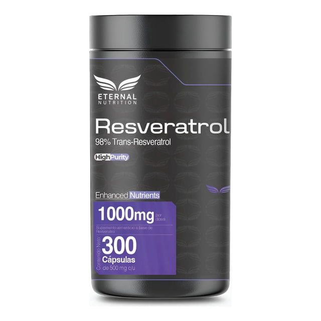 Resveratrol 98% Ultra Pure Eternal Nutrition 300 Cápsulas 1000 mg