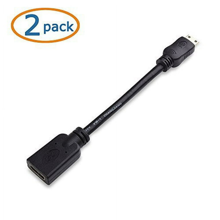 Cable Matters 2-Pack Mini HDMI to HDMI Adapter (HDMI to Mini HDMI Adapter)  6 Inches with 4K and HDR Support for Raspberry Pi Zero and More