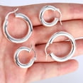 thumbnail image 6 of Alexcraft Chunky Hoop Earrings Thick Hoops for Women | Classic 14k Gold Silver Plated Round Tube Huggie Hoop Earrings with 925 Sterling Silver Post for Women Gift, 6 of 8