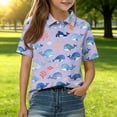 thumbnail image 2 of Grblisyd Uniform Shirts for Girls Cute Animal Print Polo Shirts Short Sleeve with Button for Kids 10-12, 2 of 6